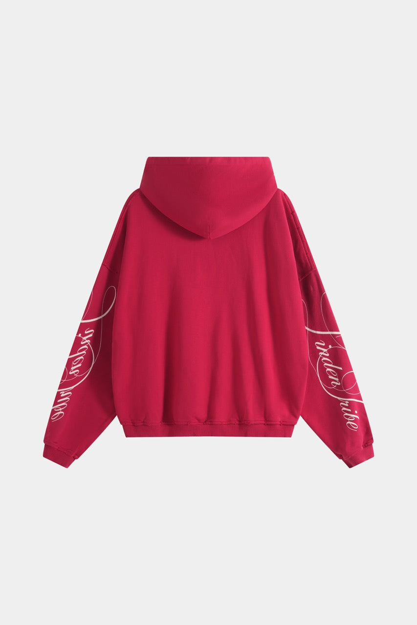 Linden Cropped Hoodie - Red