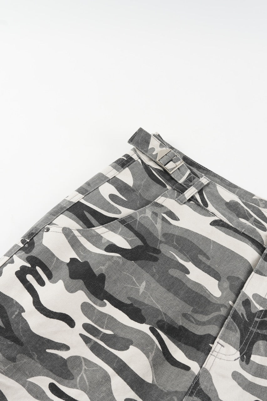 Baggy Cargo Pants - WhiteCamo