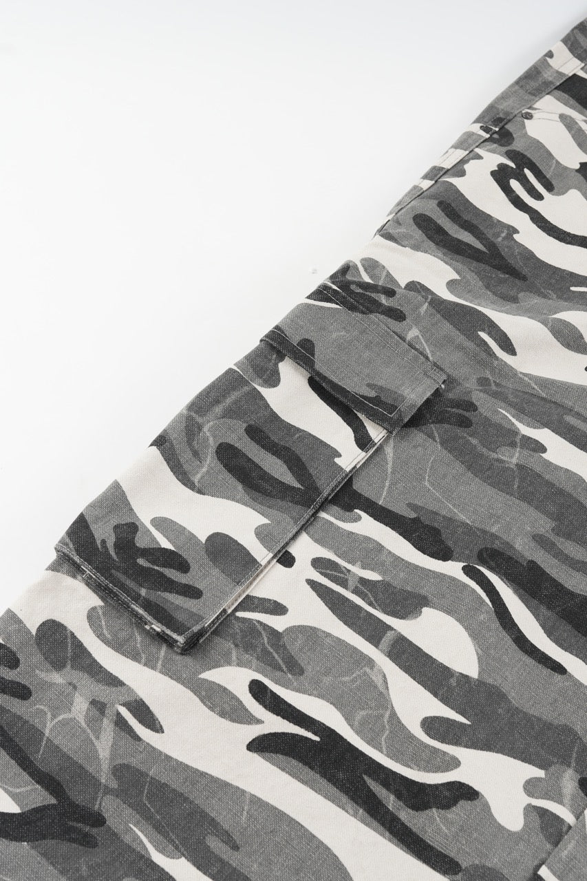 Baggy Cargo Pants - WhiteCamo