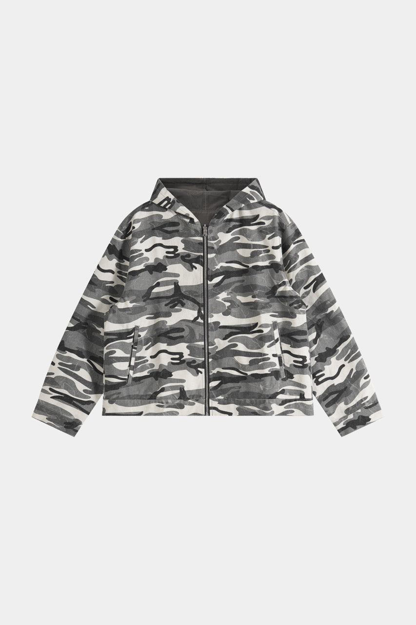 Reversible Hooded Jacket - WhiteCamo