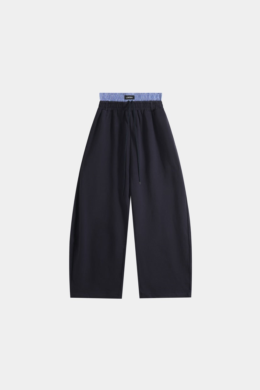 Double Waist Sweatpants - Navy