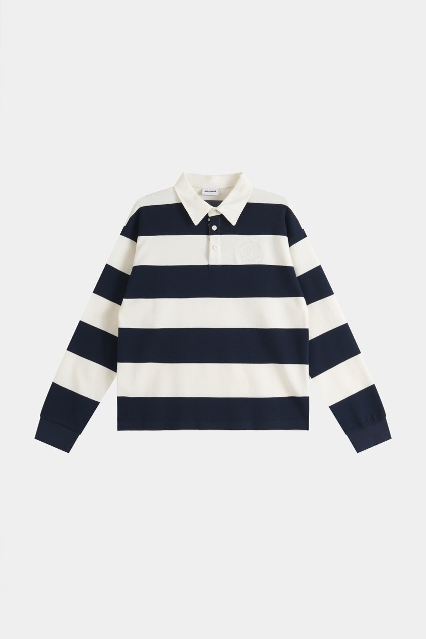 Cropped Rugby Shirt - Navy