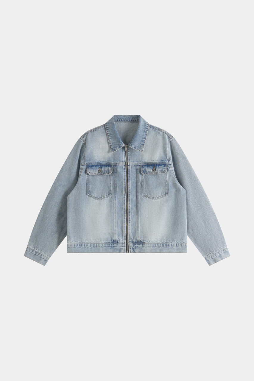 Denim Zip Jacket - WashedBlue