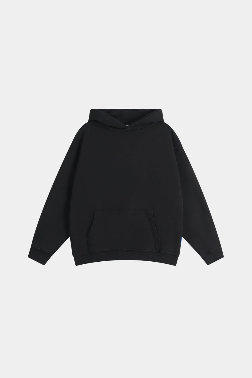 Drop Shoulder Hoodie - BLACK