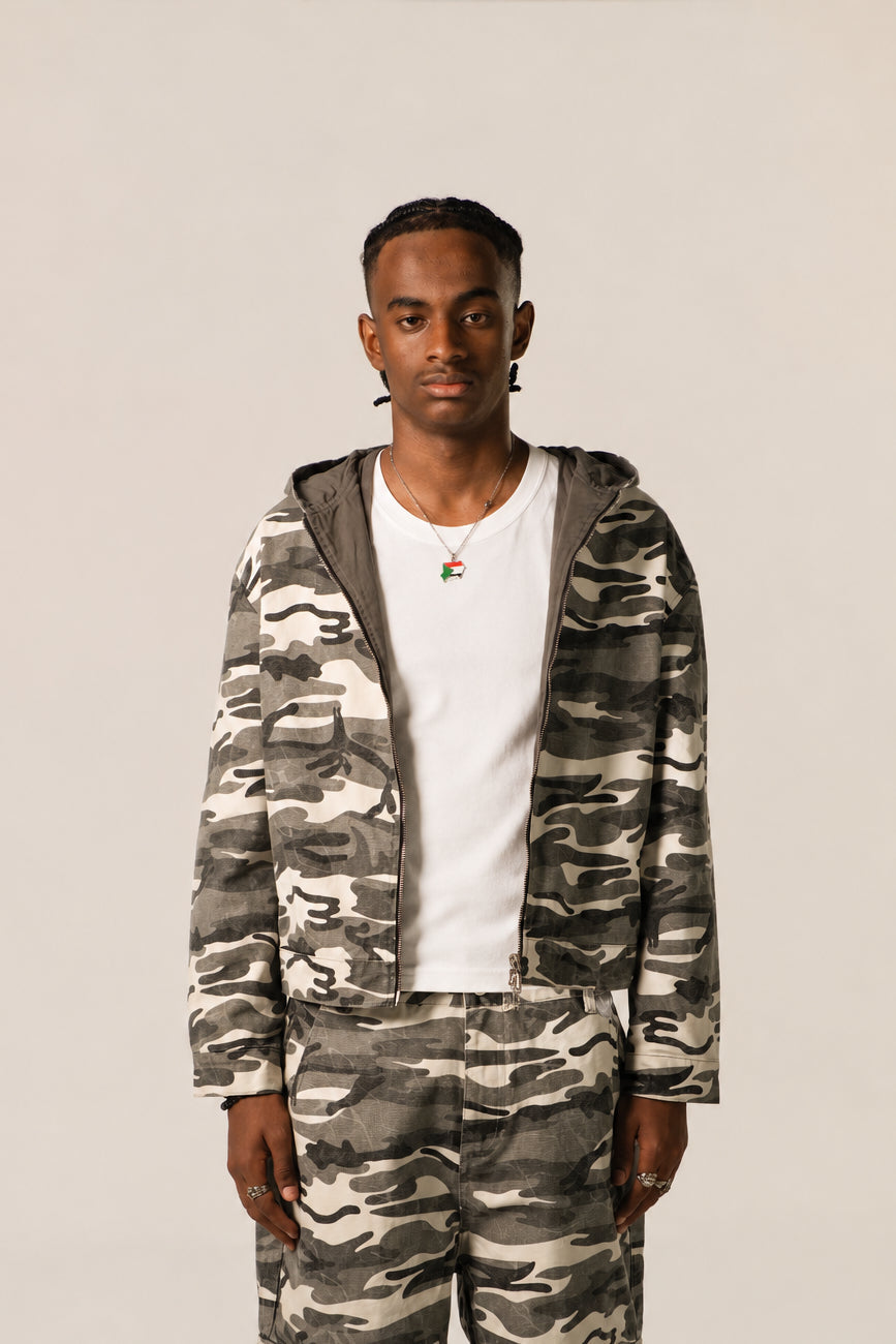 Reversible Hooded Jacket - WhiteCamo