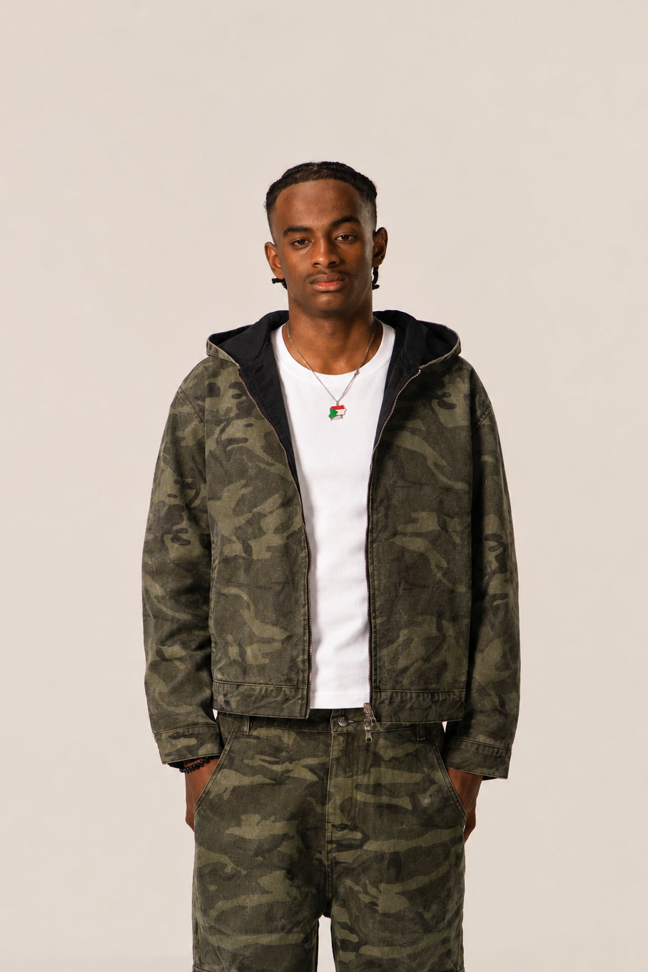 Reversible Hooded Jacket - GreenCamo