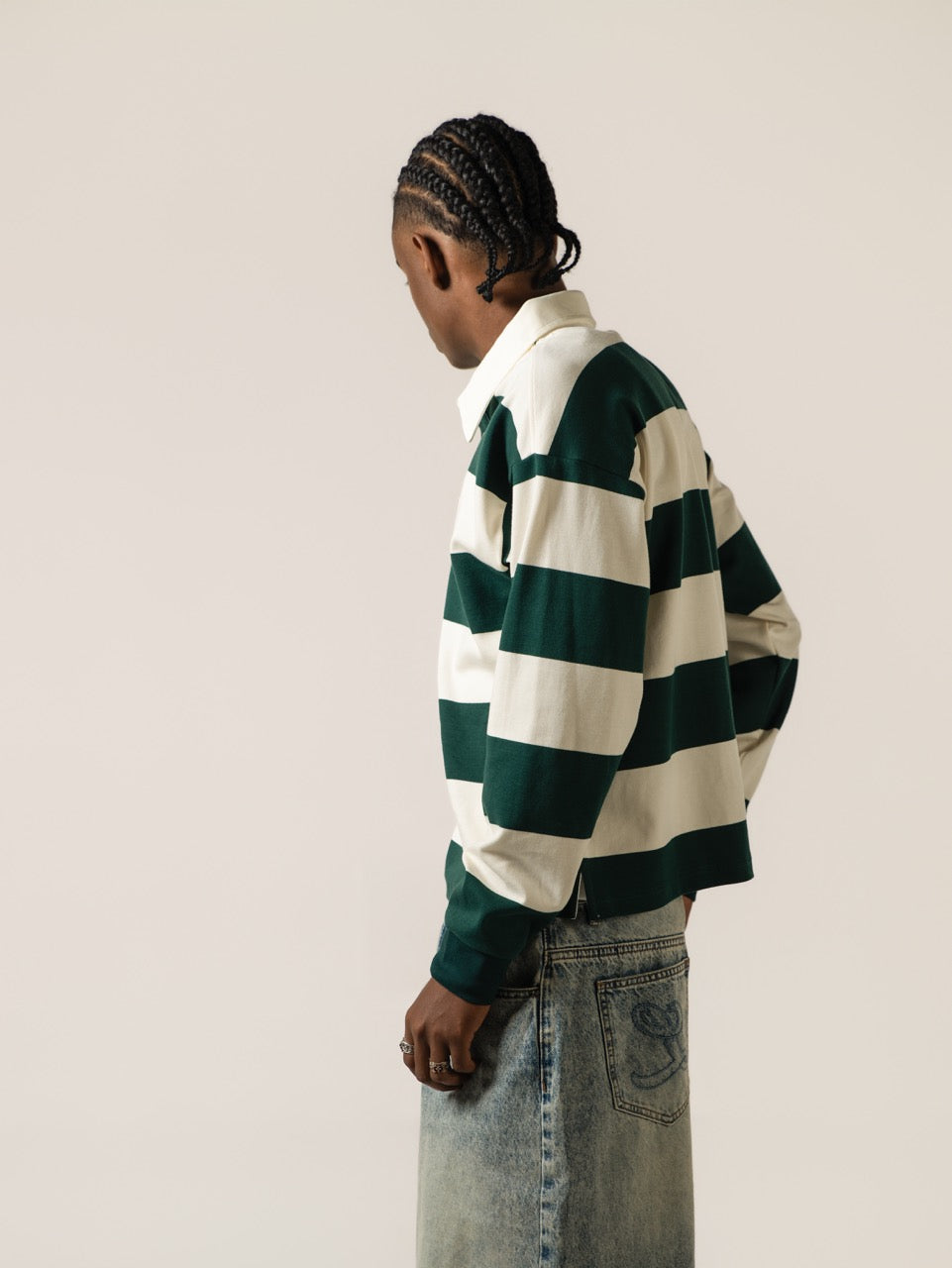 Cropped Rugby Shirt - Green
