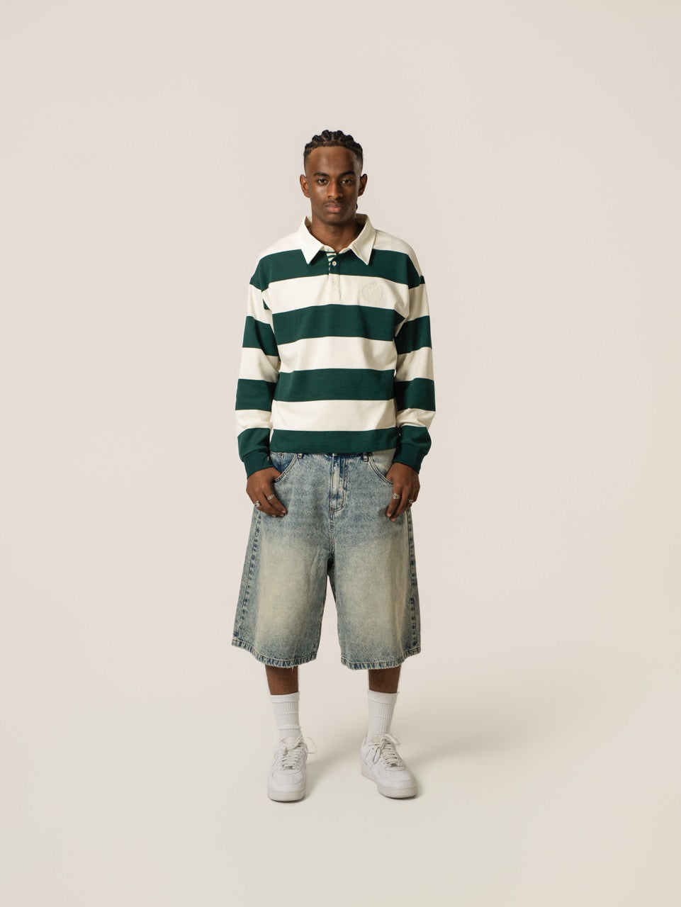 Cropped Rugby Shirt - Green