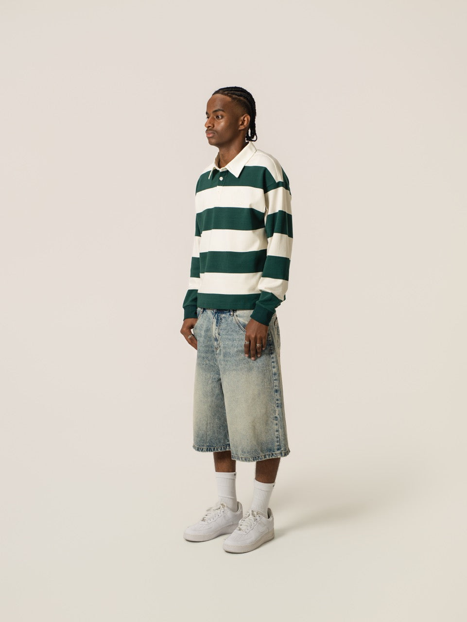 Cropped Rugby Shirt - Green