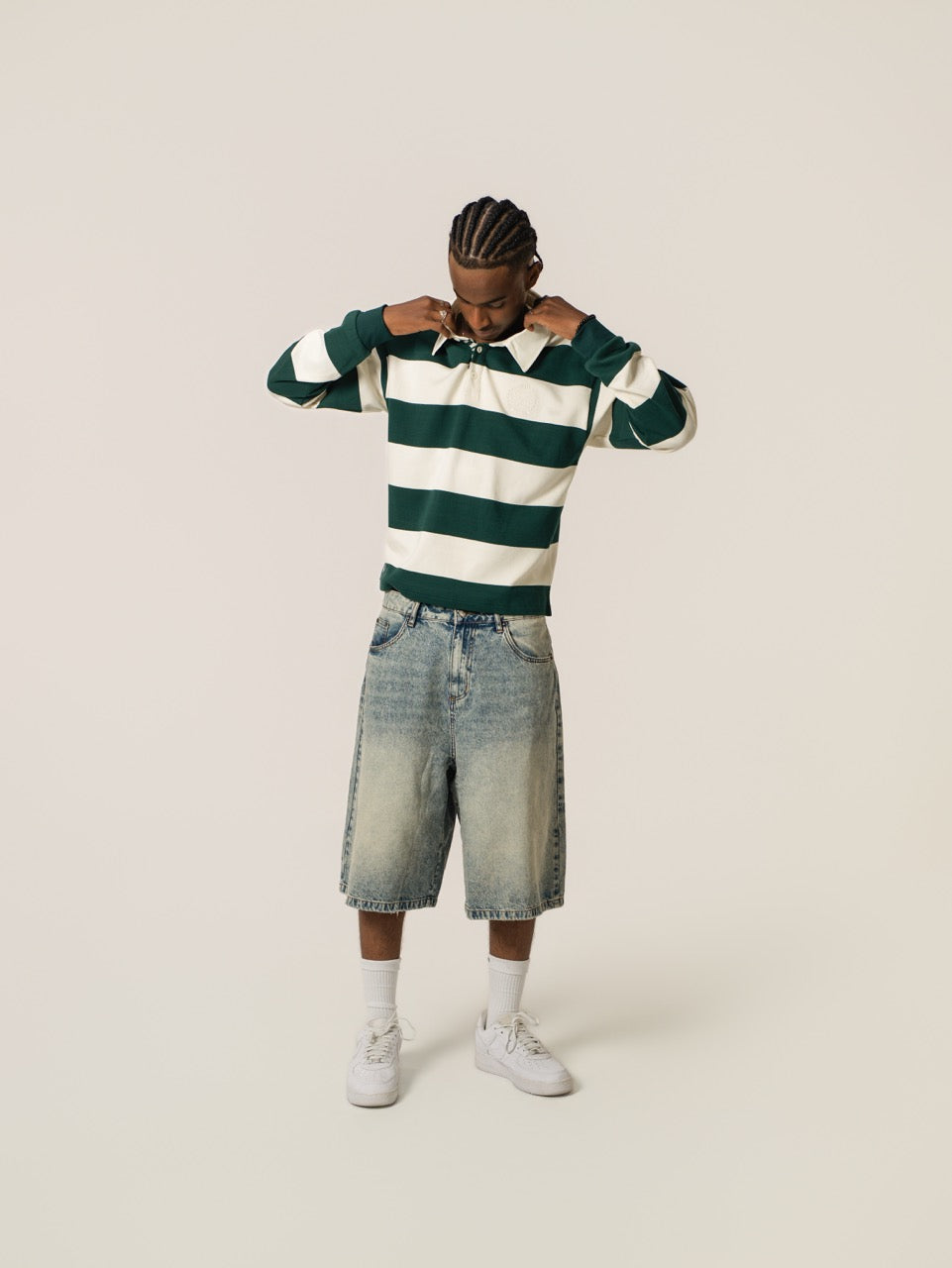Cropped Rugby Shirt - Green