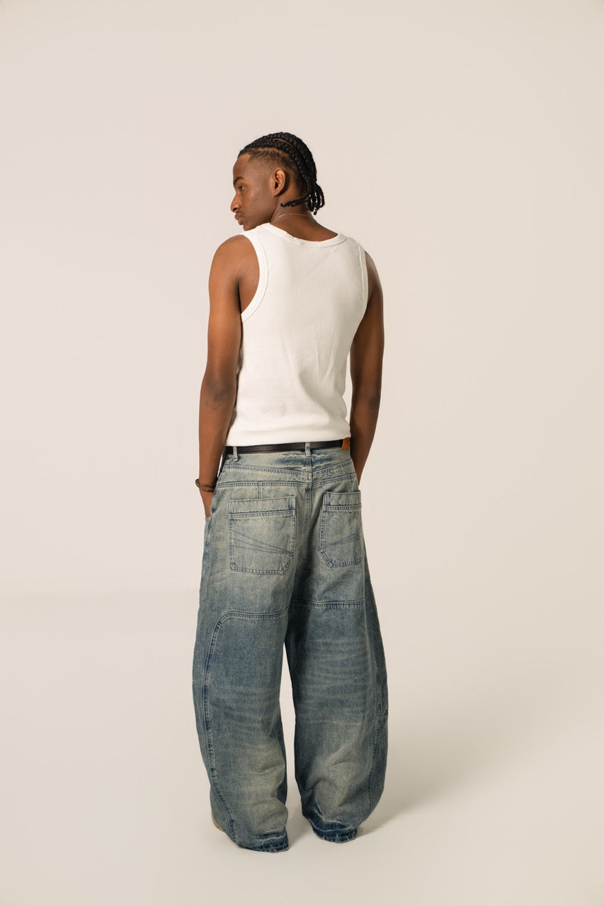 Double Waist Selvedge Denim - Blue