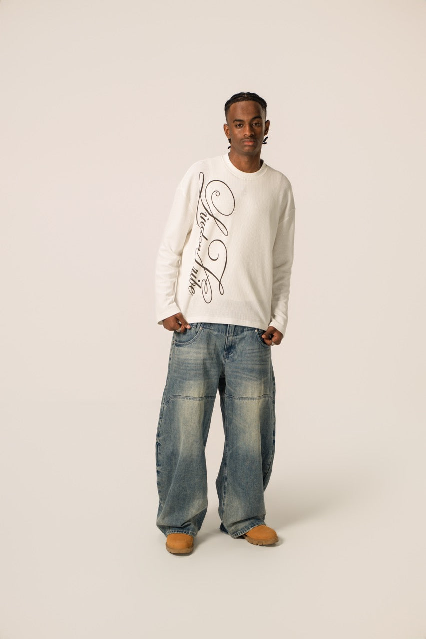 Waffle Sweatshirt White