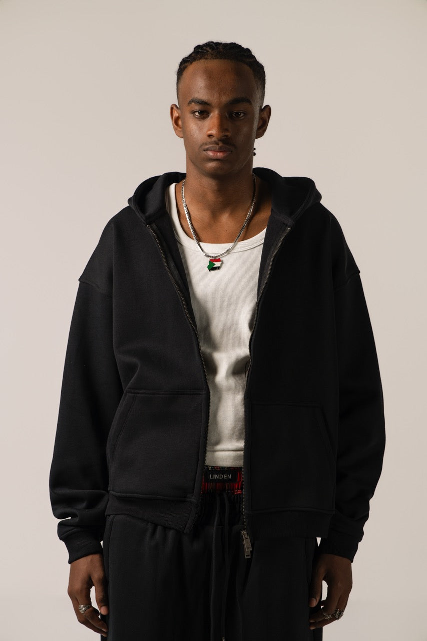 LINDEN Zip Jacket Black