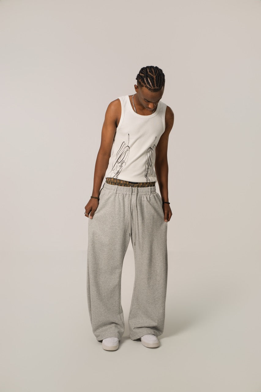 Double-Waist sweatpants Grey