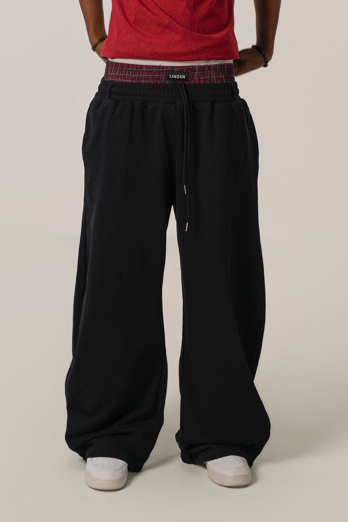 Double-Waist sweatpants Black