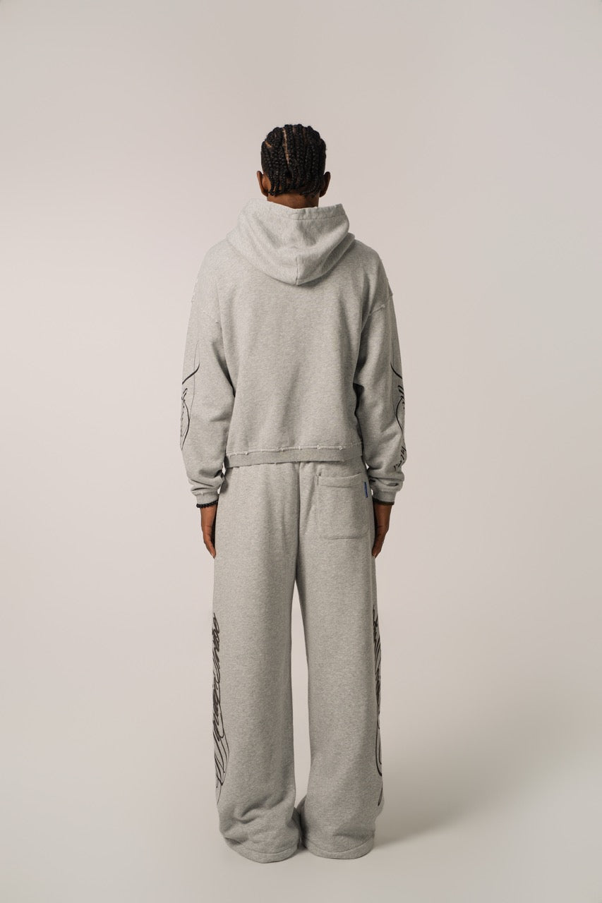Linden Cropped Hoodie - Grey
