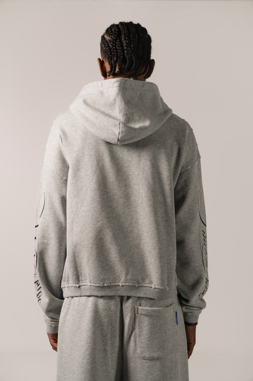 Linden Cropped Hoodie - Grey