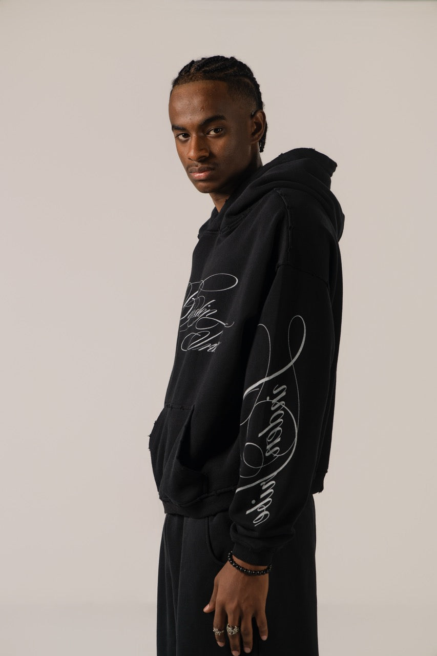 Linden Cropped Hoodie - Black