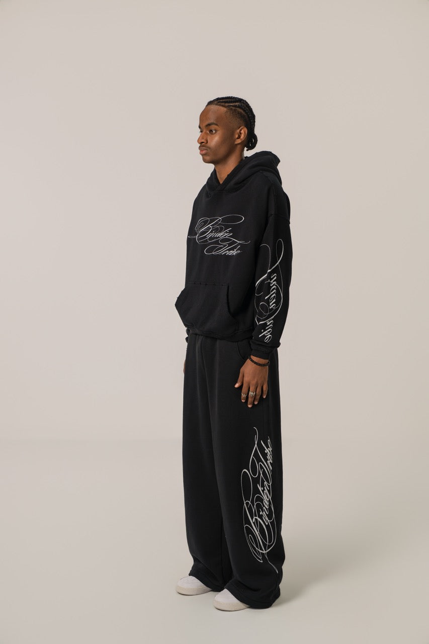 Linden Cropped Hoodie - Black