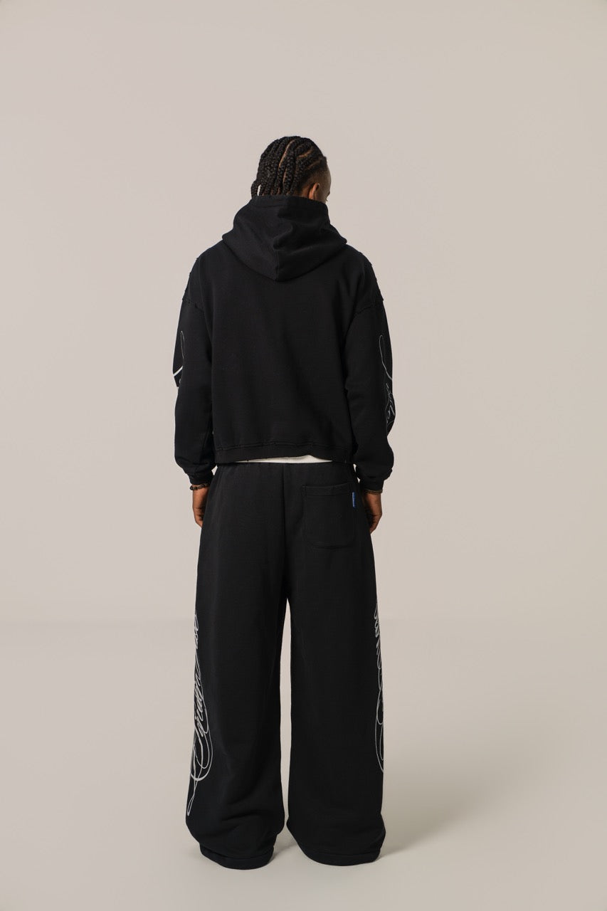 Linden Cropped Hoodie - Black