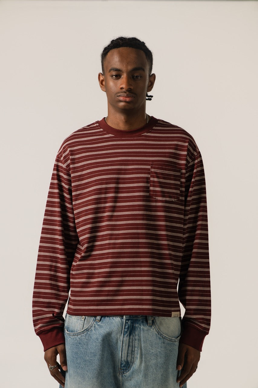 Striped Long Sleeve - WINE