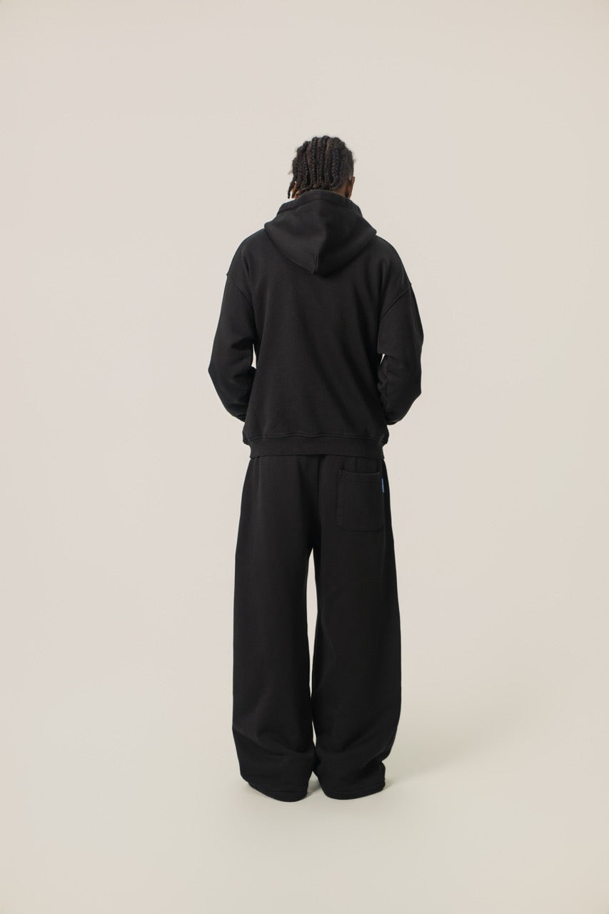 Drop Shoulder Hoodie - BLACK