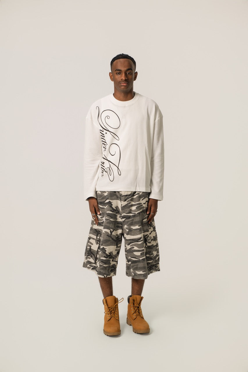 WOOLENMAKER Baggy Cargo Shorts Camo