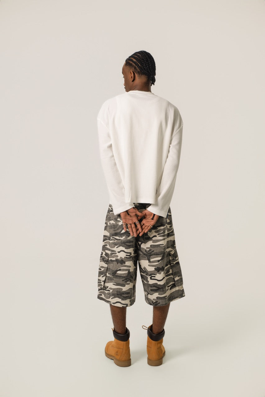 WOOLENMAKER Baggy Cargo Shorts Camo