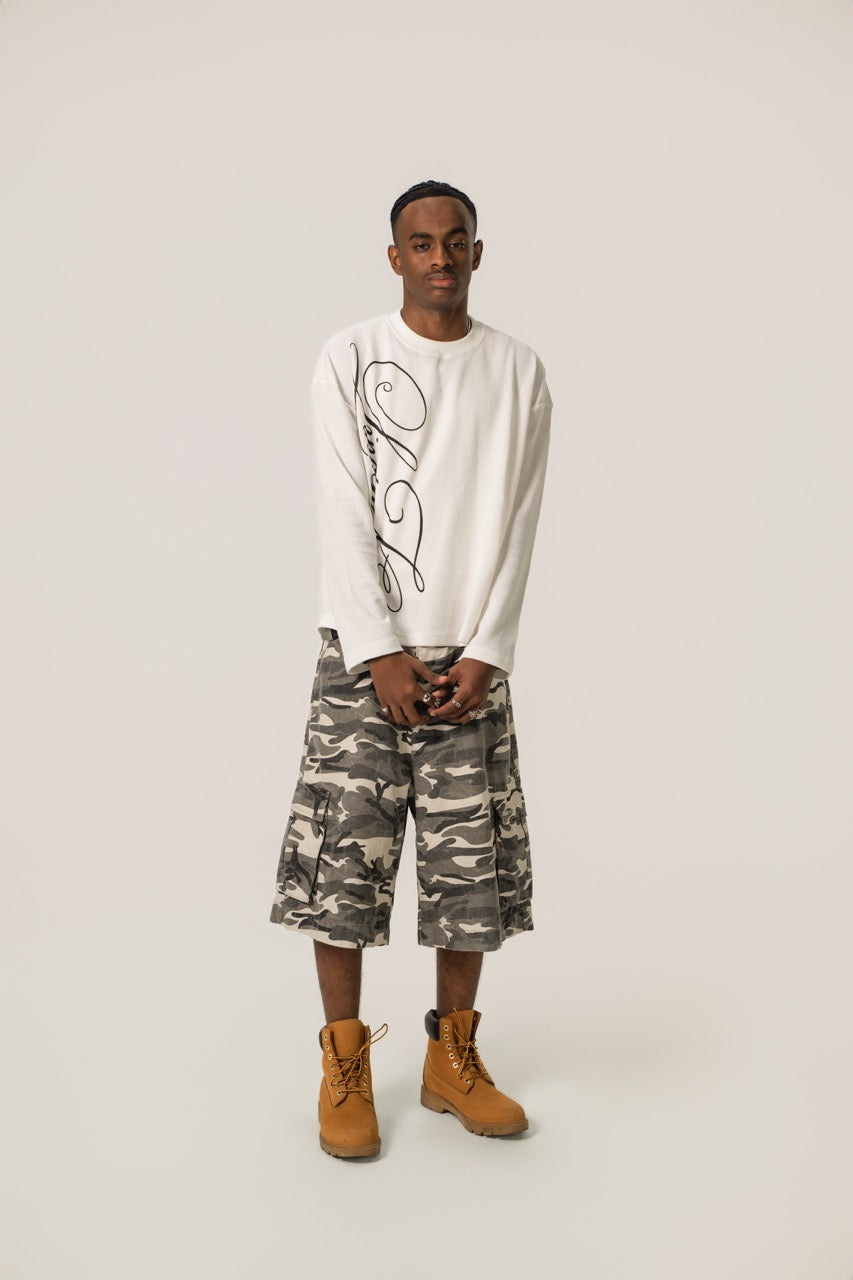 WOOLENMAKER Baggy Cargo Shorts Camo