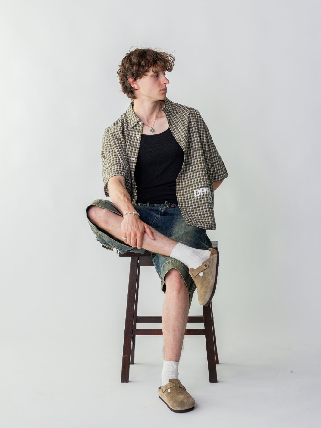 OTW SHORT SLEEVE PLAID - GREEN