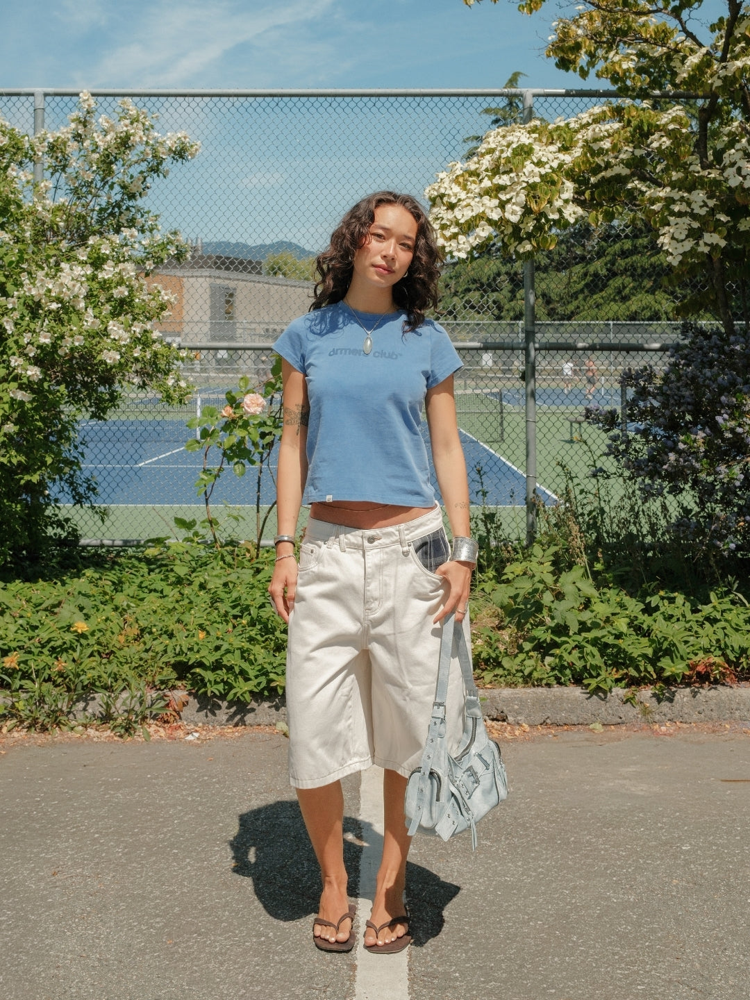 PLAID POCKET JORTS - OFF-WHITE