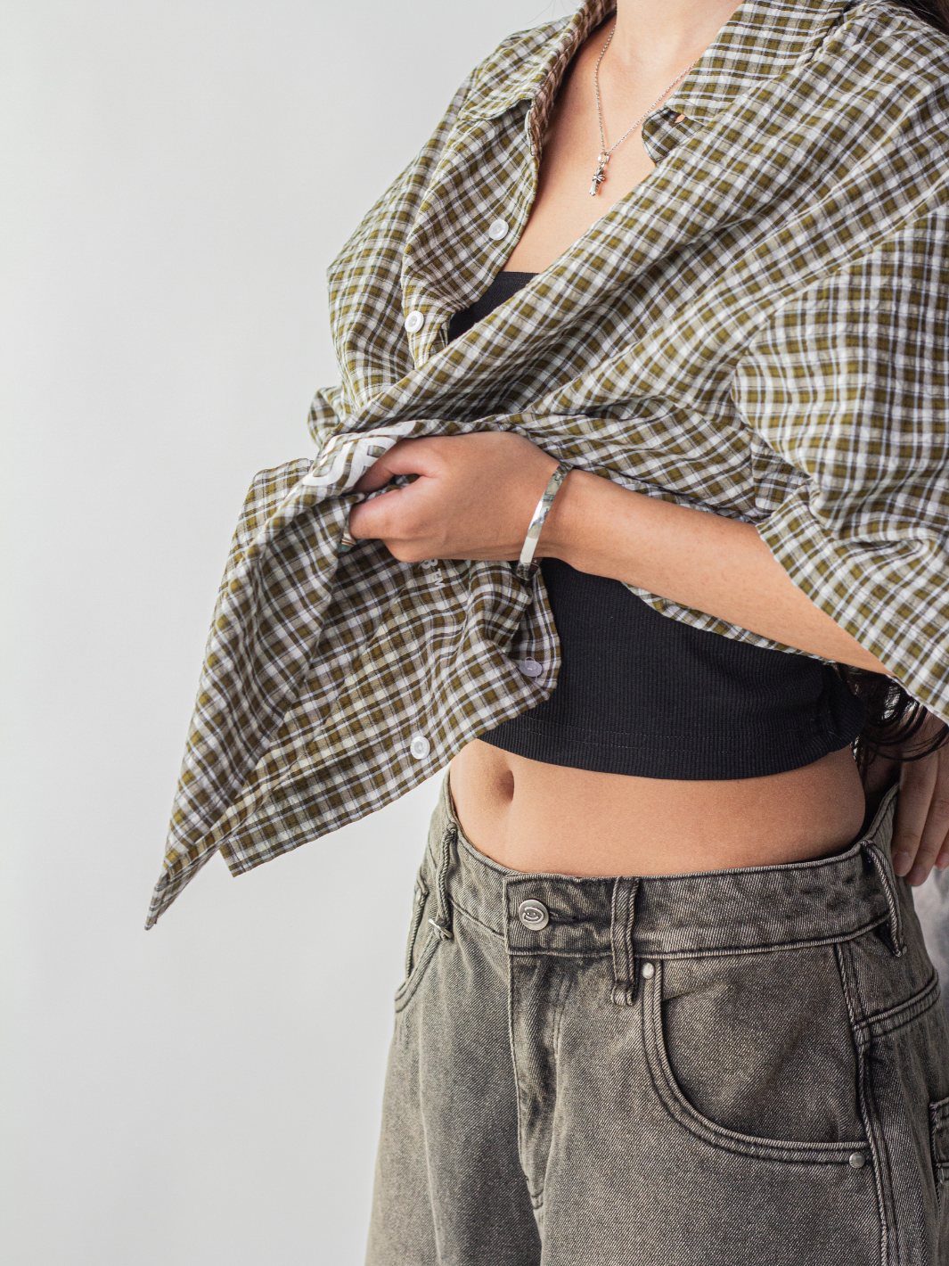 OTW SHORT SLEEVE PLAID - GREEN