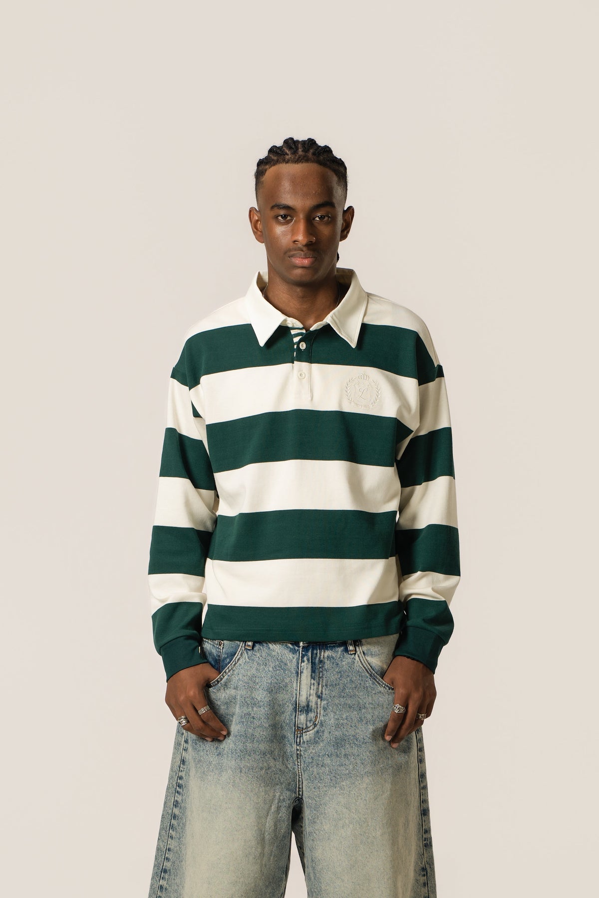 Cropped Rugby Shirt - Green