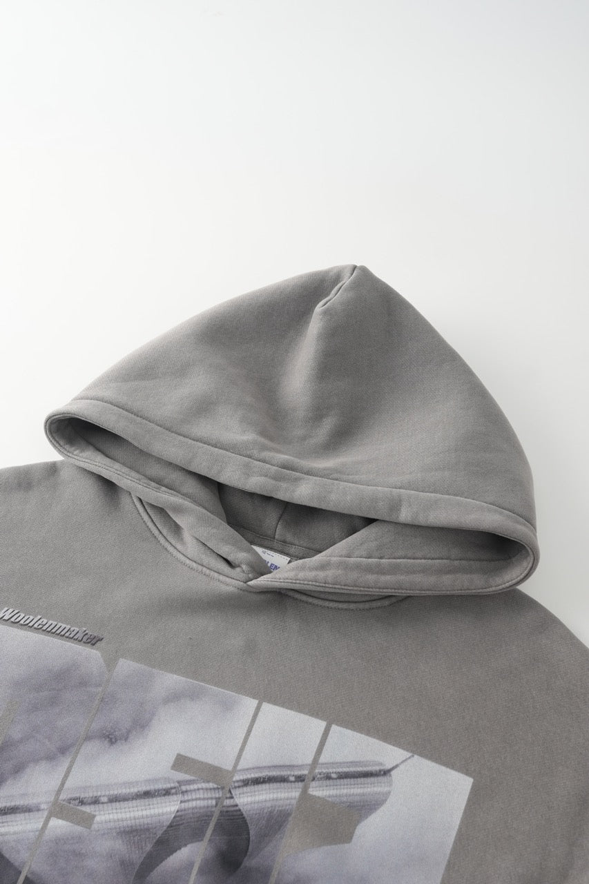 DOWNTOWN Washed Hoodie Grey