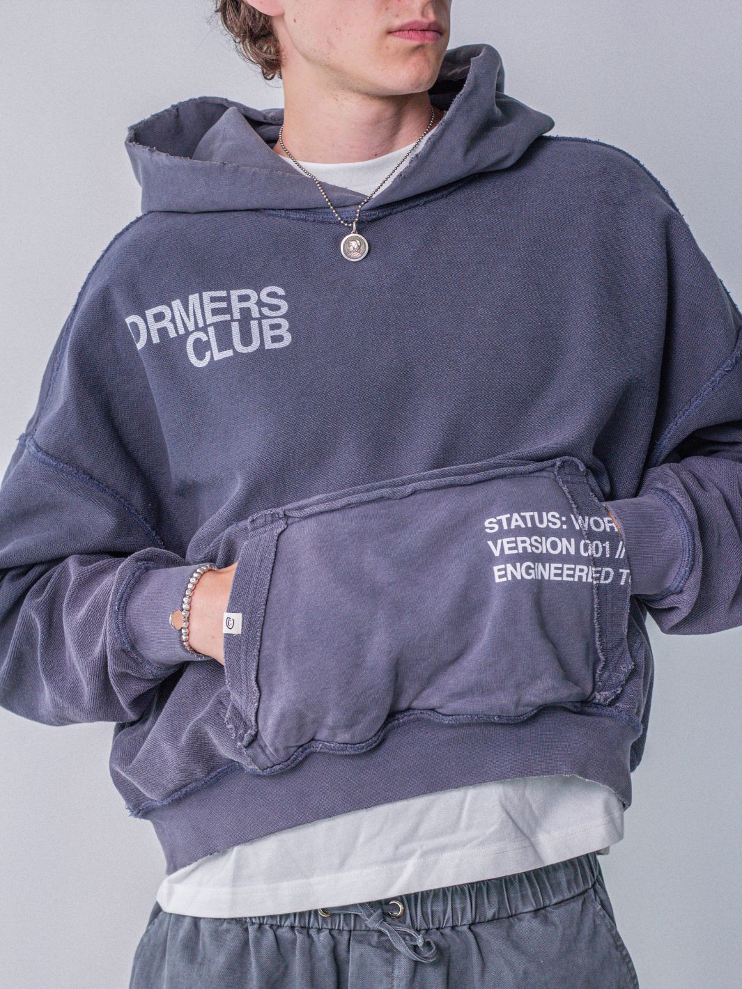 IN PROGRESS REVERSIBLE HOODIE - BLUE LAVENDER