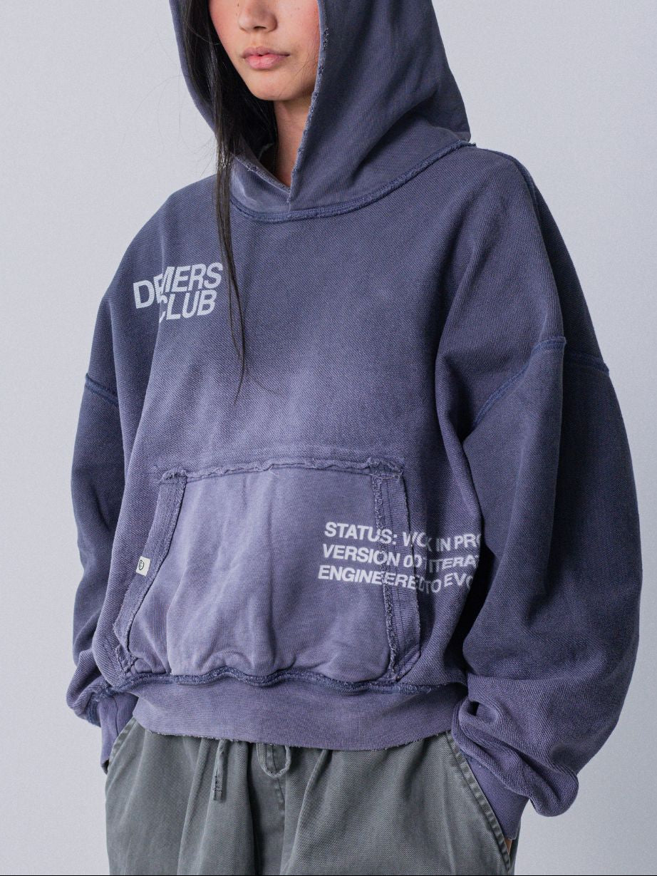 IN PROGRESS REVERSIBLE HOODIE - BLUE LAVENDER