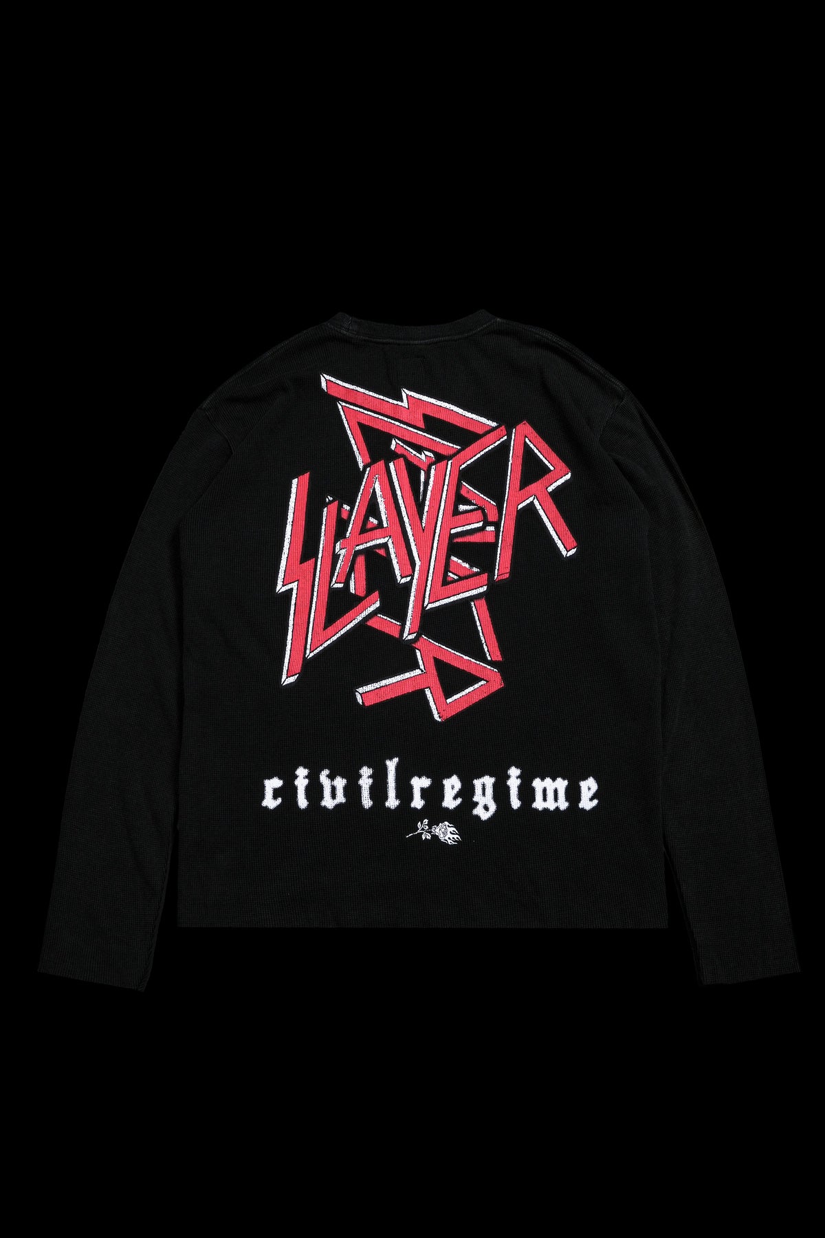 Intrusion Raw Edge L/S Waffle Thermal in Vintage Black