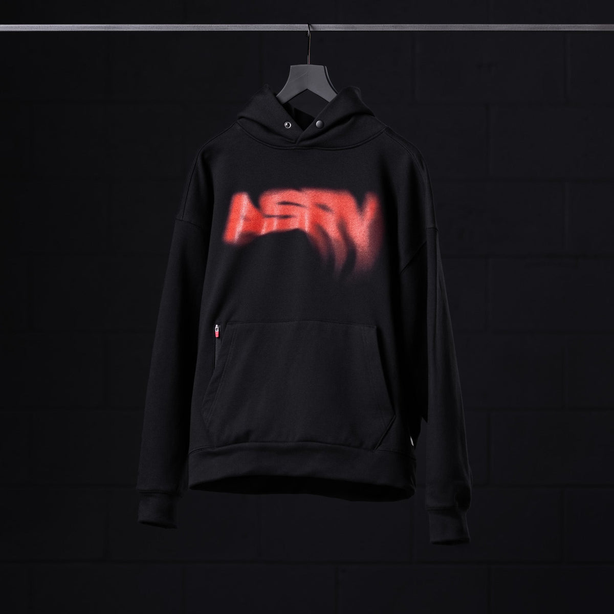 0874. Tech-Terry™ Zip Pocket Hoodie - Black "Risk Protocol"