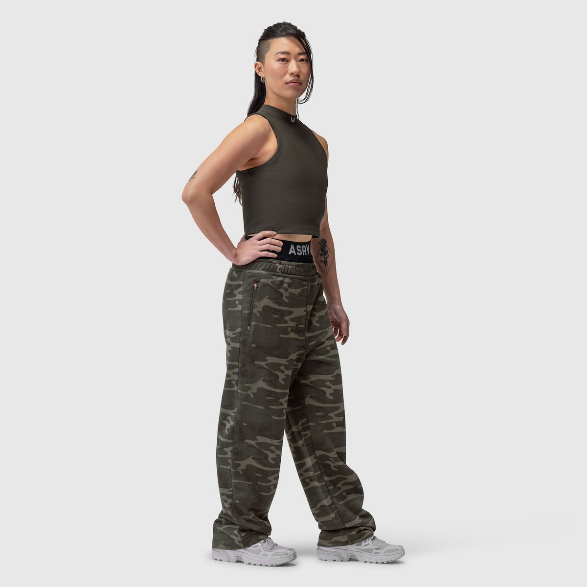 W034. Sorona® Terry Straight Leg Sweats - Dark Camo