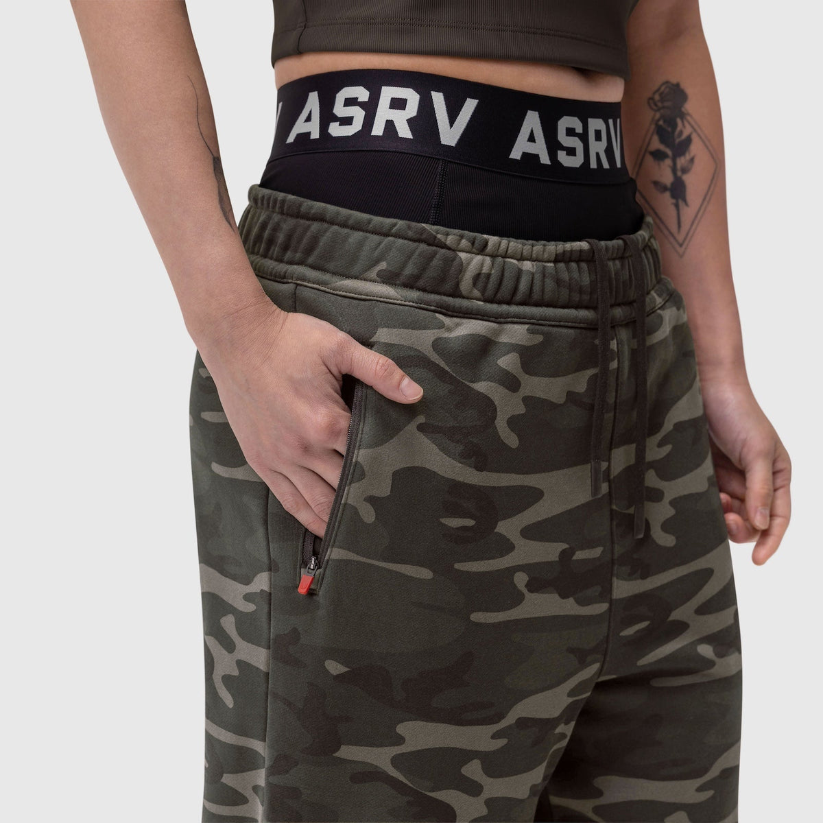 W034. Sorona® Terry Straight Leg Sweats - Dark Camo