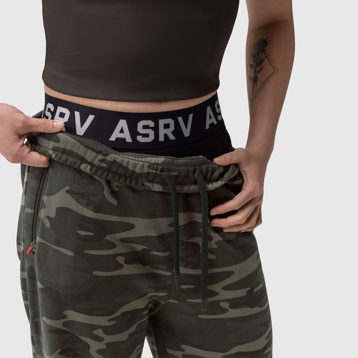W034. Sorona® Terry Straight Leg Sweats - Dark Camo