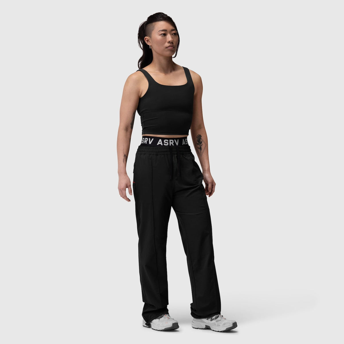 W036. Ripstop Relaxed Track Pant - Black