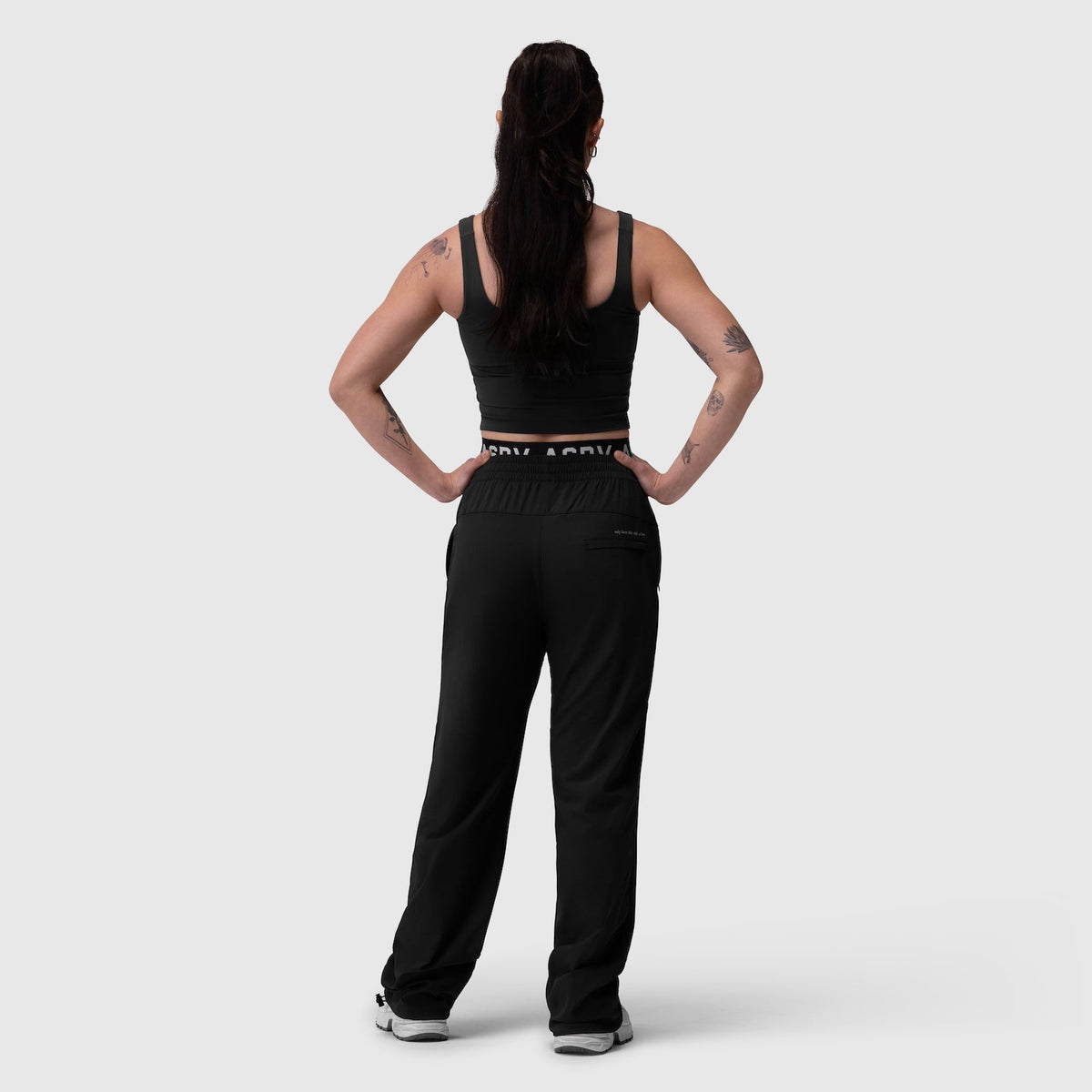 W036. Ripstop Relaxed Track Pant - Black