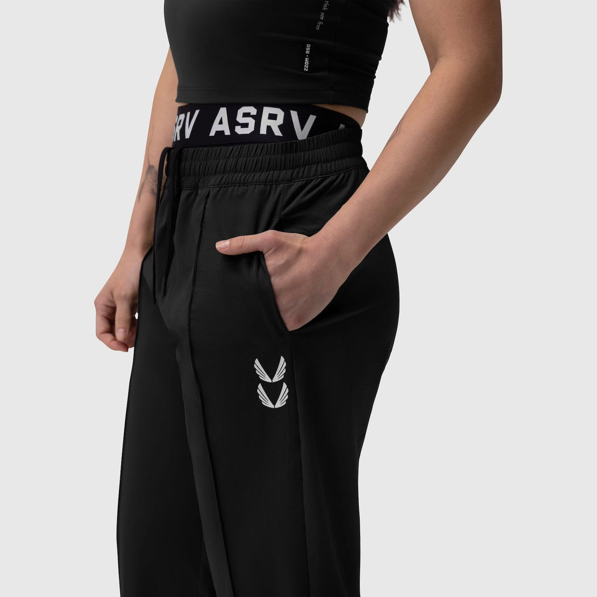 W036. Ripstop Relaxed Track Pant - Black