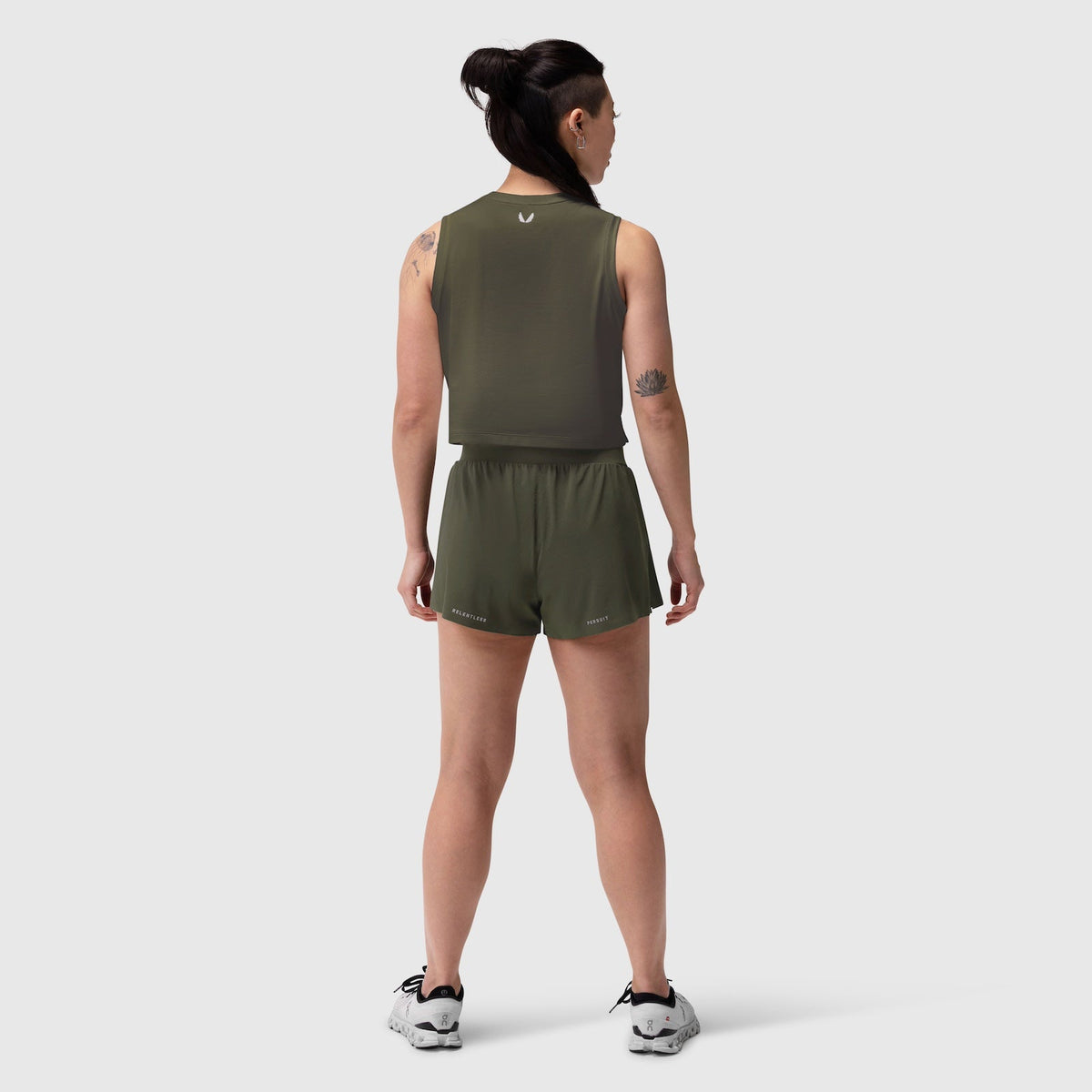 W026. Aerotex™ Side Split Run Short - Olive