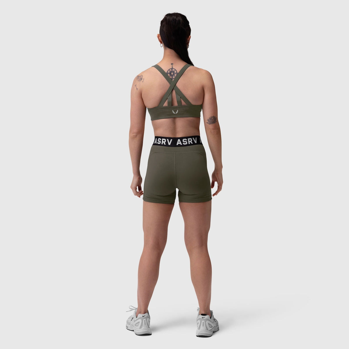 W039. LYCRA® Hybrid Sports Bra - Olive