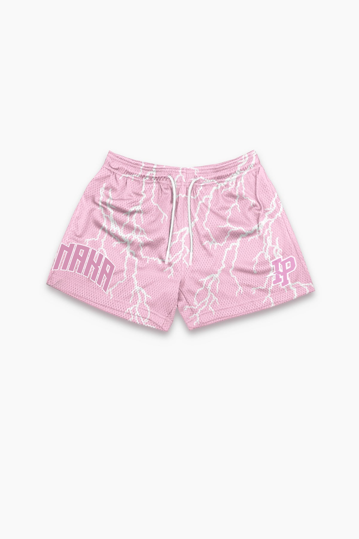WOMEN’S GRAPHIC MESH SHORTS - PINK LIGHTNING