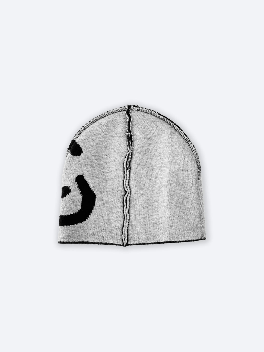 REVERSIBLE SMILEY LOGO BEANIE - BLACK/GREY