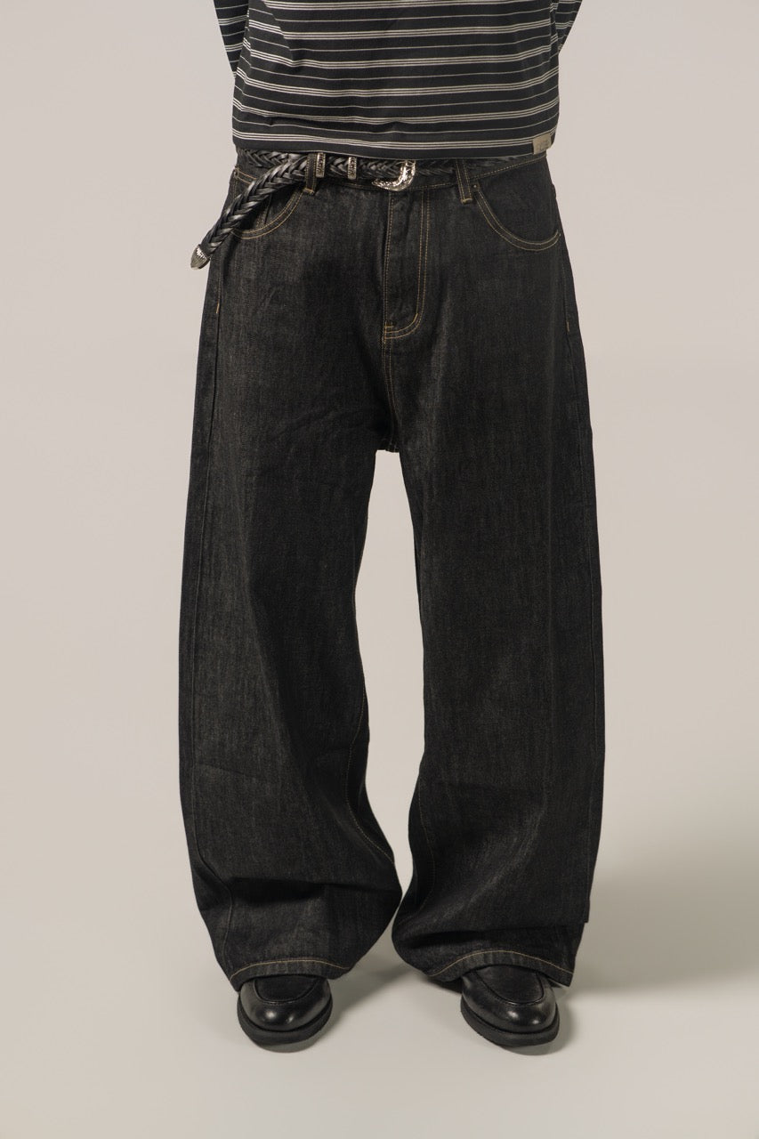 Baggy Raw Selvedge Denim - Black