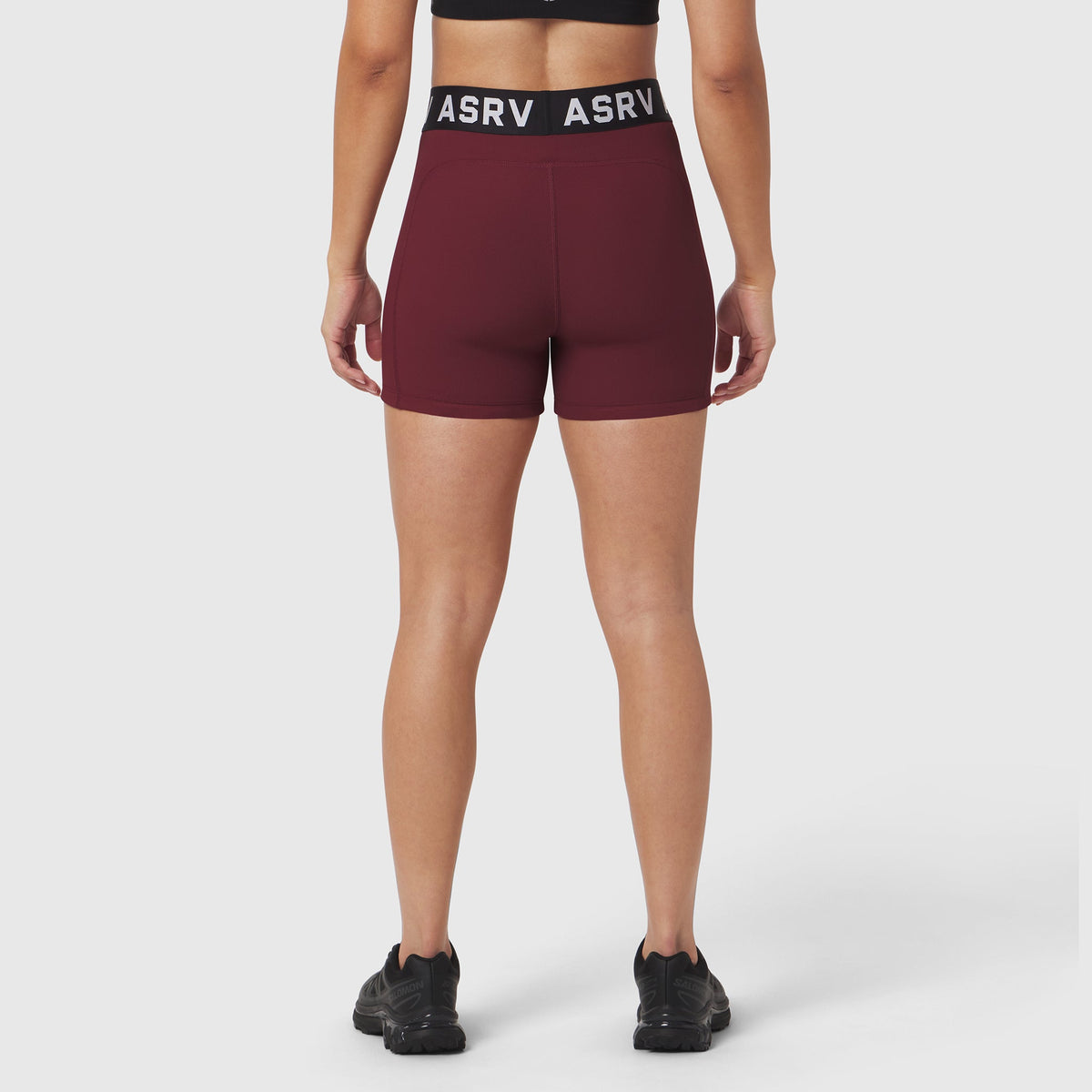 W027. LYCRA® Ribbed Short - Crimson